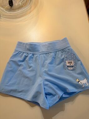 NWT Girls youth medium Goat USA blue athletic shorts